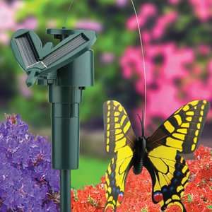 New Fascinations Solar/Battery Powered Fluttering Butterfly 2 Styles 6 