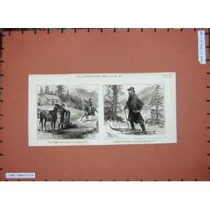  1880 Pony Express Rocky Mountains America Postman: Home 