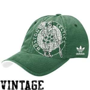 adidas Boston Celtics Green Big Logo Flex Fit Hat:  Sports 