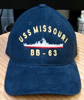 USS MISSOURI BB 63 EMBROIDERED CAP HAT  