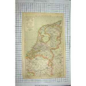   BACON MAP 1894 HOLLAND NETHERLANDS AMSTERDAM ANTWERP: Home & Kitchen