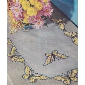 Vintage Crochet PATTERN to make   Butterfly Applique Design Motif. NOT 