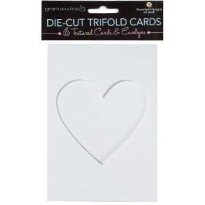  Tri Fold Die Cut Cards W/Envelopes 6/Pkg White Everything 