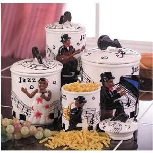  JAZZ BAND 4 PC CANISTER SET   30 %Off: Kitchen & Dining