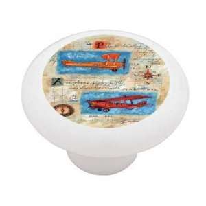  Biplanes Decorative High Gloss Ceramic Drawer Knob