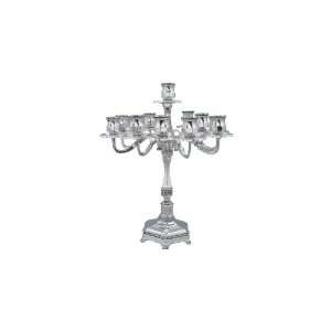  35 Centimeter 11 Branch Nickel Candelabrum with Octagonal 