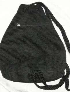 The Sak Crochet Black Backpack Purse Bag  