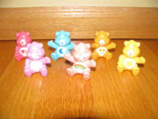 Lot of 6 mini Care Bear Figures Cake Topper Party toys  