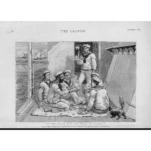  Sailors On Black List No Grog No Tobacco Old Print Ship 