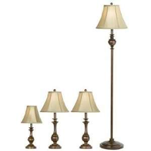  Set of Four Traditional Font Table and Floor Lamps: Home 