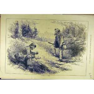    1881 Poachers Work Hunting Rabbit Sport Print: Home & Kitchen