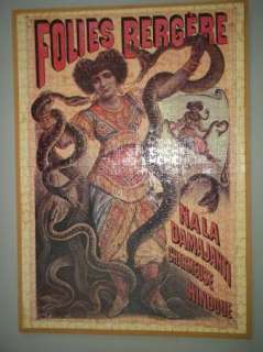 VINTAGE PUZZLE FOR FRAMING~FOLIES BERGERE~WOMAN W/SNAKE  
