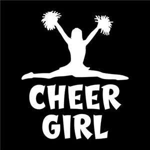 Cheer Girl Vinyl Decal Sticker For Cheerleading Cheer Leading pom poms 