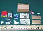 LOT OLD DOLLHOUSE MINIATURES NEWSPAPERS DOG CATS MOUSE BOOKS BAGS BOX 