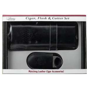   Gallery Clubhouse Collection Cigar, Flask and Cutter Set: Sports