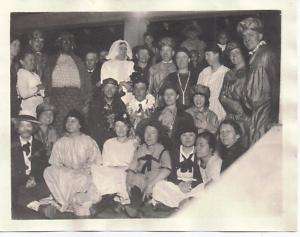 Vintage Real Photo Costum Party Large Group Halloween??  