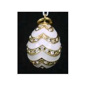  Russian Faberge style Egg Pendant/Charm (01002wt 