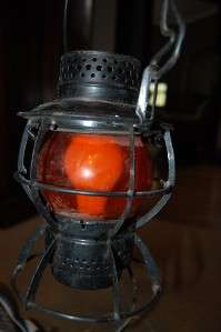 ANTIQUE DRESSEL FRISCO LINES ORANGE GLOBE RAILROAD LANTERN LIGHT 