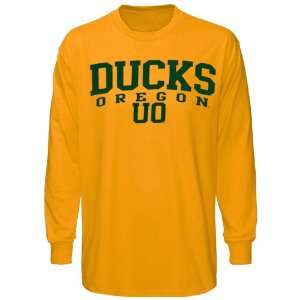  Oregon Ducks Yellow Crosby Long Sleeve T shirt: Sports 