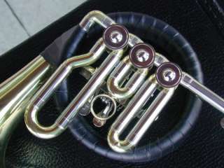 this horn use out best 3 rotary valves.let you feel solid and easy to 