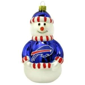  Buffalo Bills NFL Blown Glass Snowman Ornament Sports 
