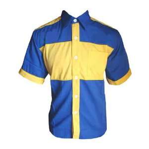  Royal Blue and Yellow Crew Shirt: Sports & Outdoors