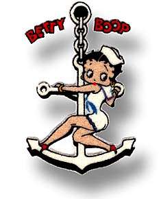 BETTY BOOP Sailor w/ Anchor Iron On PATCH Lextra Navy  