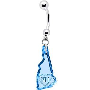  Light Blue State of New Hampshire Belly Ring: Jewelry