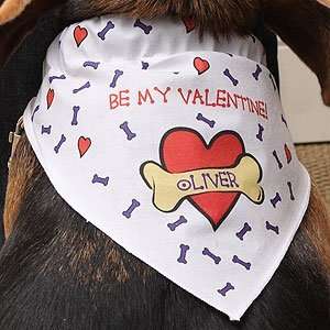  Personalized Dog Bandana   Be My Valentine Design: Pet 