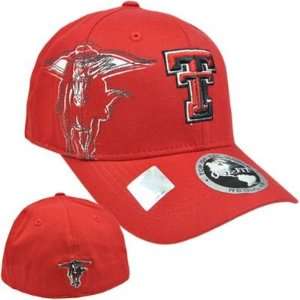  NCAA Texas Tech Red Raiders Hat Cap Flex Fit Stretch Top 
