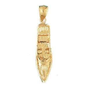   14K Gold Pendant Motor Boat 5.3   Gram(s) CleverEve Jewelry