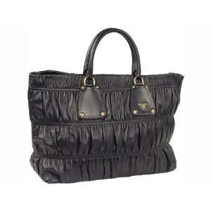  Prada Handbags (BLACK) BN1232 Patent Gauffre Tote 