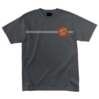 Santa Cruz Classic Dot Skateboard T Shirt CHARCOAL LRG  