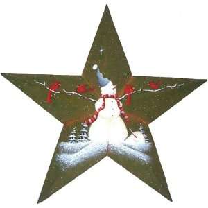  Snowman Metal Hanging Star 22 Inches