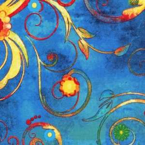  Retro Boho quilt fabric by Connie Haley for Studio E, blue 