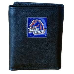  Boise St. Broncos Genuine Leather Tri fold Wallet Sports 