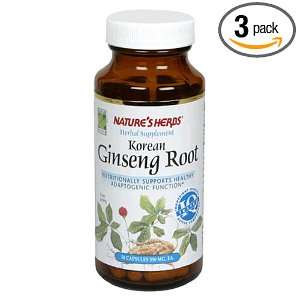 Twinlab Natures Herbs Korean Ginseng Root 550mg, 50 Capsules (Pack of 