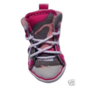    Canvas Pink Camo Dog Puppy Shoes Sneakers #4