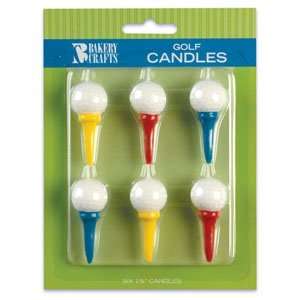  Candle Golf Ball & Tee 1 Card with 6 Candles: Home 