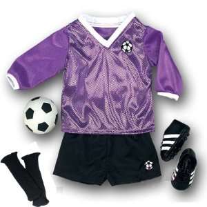 Doll Soccer Outfit, Ball, Black Socks & Cleats, Complete 