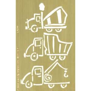  Brass 4x6 Embossing Template 3 Trucks