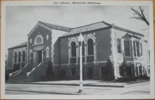 1930 Postcard City Library Blackwell, Oklahoma Okla OK  
