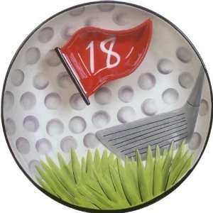  16 Ceramic Golf Serving Bowl with 18th Hole Flag Dip Dish 