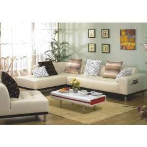  Jersey Bonded Leather 2 Piece Sectional Sofa in Almond
