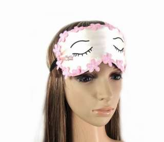   Flower Closed Eyes Silk Satin Blindfold / Sleep Mask (S9450B)  