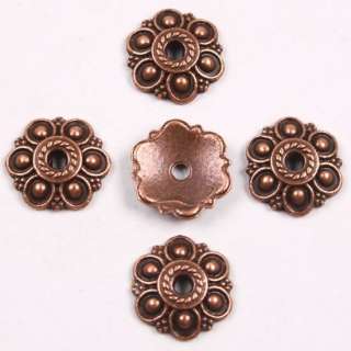 50PCS RED COPPER FEEL LIKE PEACEFULL SPACER BEAD CAPS  