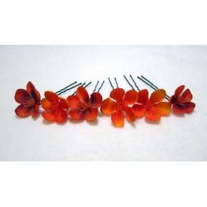  NEW Fall Orange Cluster Flower Hair Pins, Limited.: Beauty