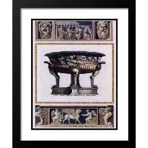   Double Matted Art 25x29 Italian Relief Antique Cup Home & Kitchen