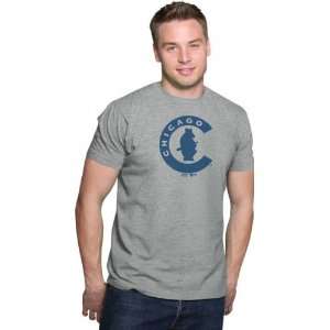 Chicago Cubs Fashion T Shirt: Majestic Select Heather Grey Cubs 1908 