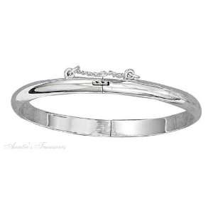    Sterling Silver Young Girls Thin Width Bangle Bracelet: Jewelry